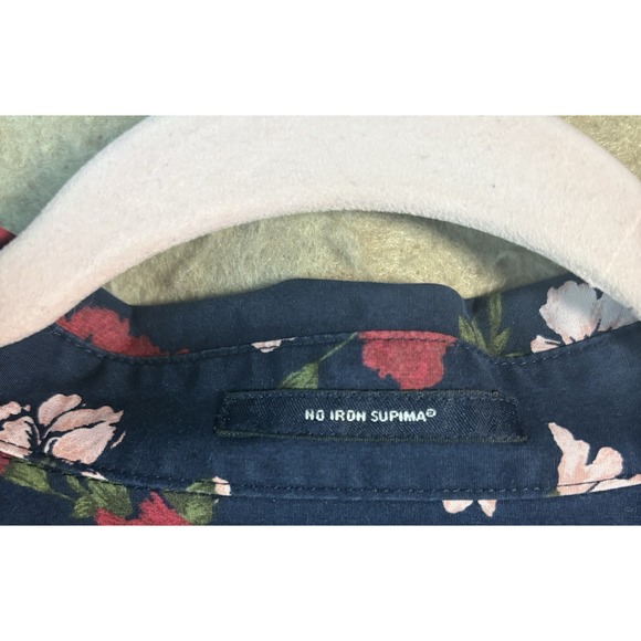 Lands End No Iron Supima Blouse Womens Sz 22W Blue Floral Lightweight Classic - Picture 4 of 7